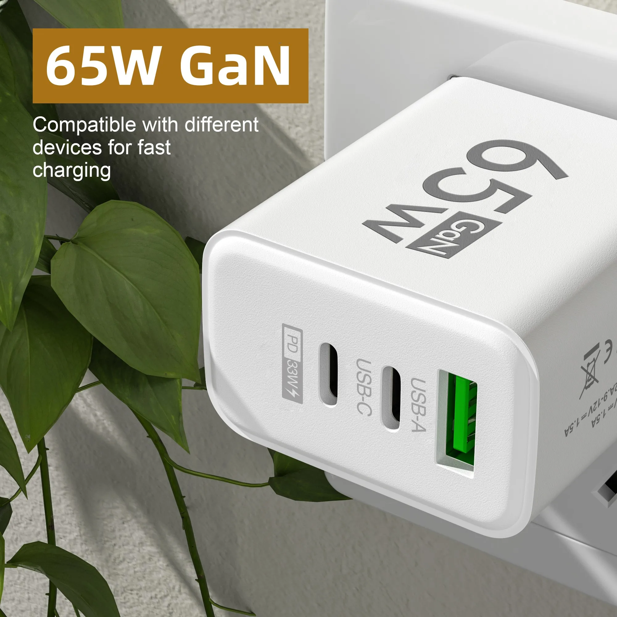 Cargador USB PD Brillante y Rápido con 3 Puertos