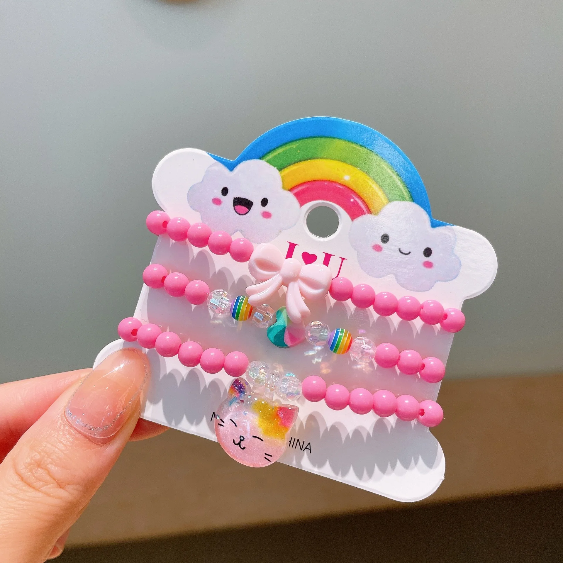 Pulseras de resina coloridas para niñas pequeñas