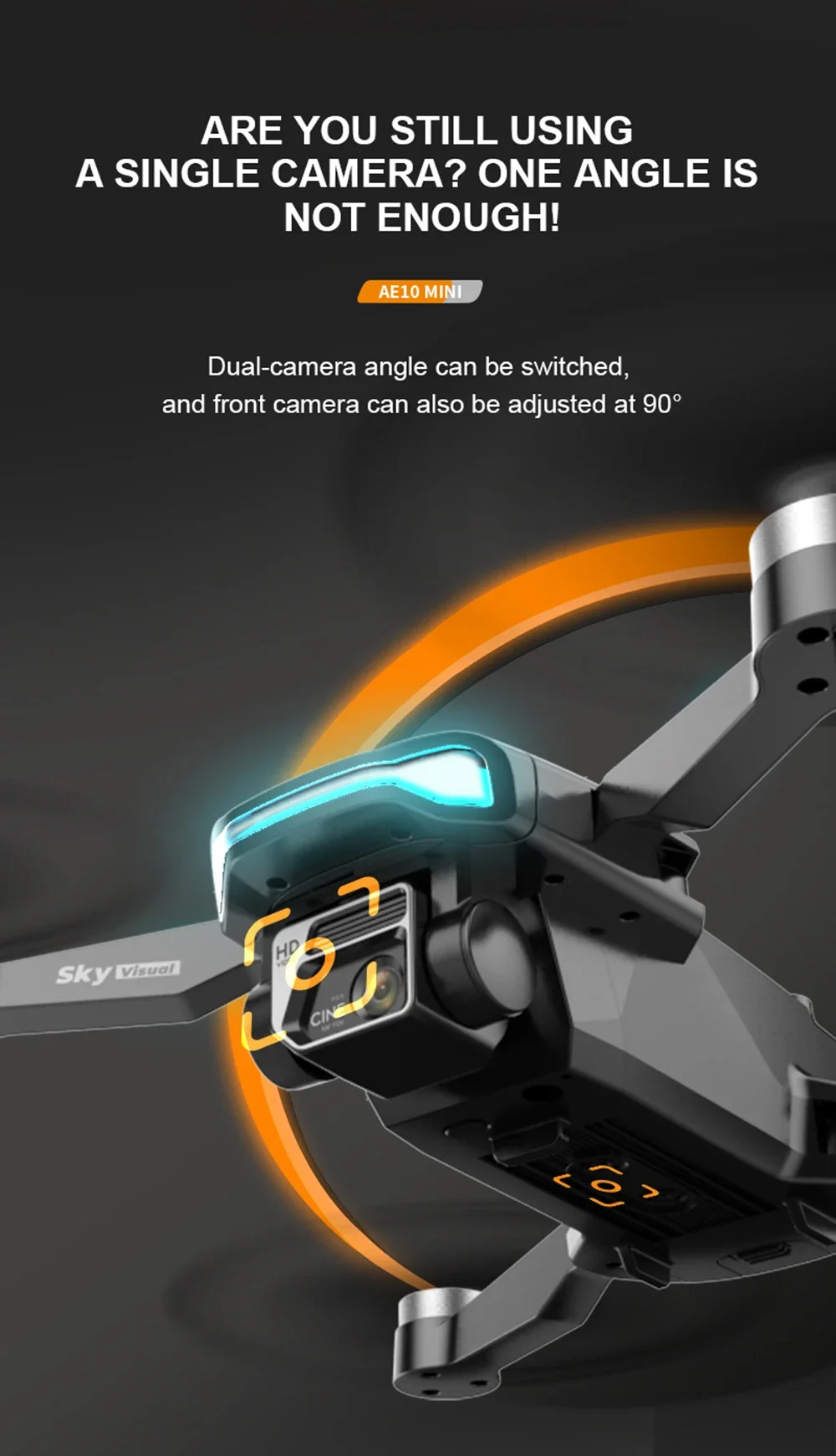 Grandioso Dron Con Tres Cámaras Para Fotografía 8K
