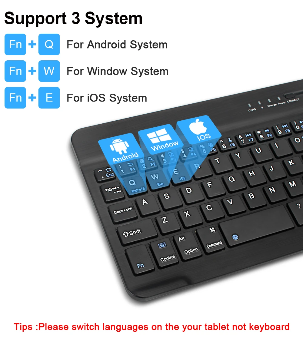 Fenomenal Teclado Inalámbrico Bluetooth para Tabletas