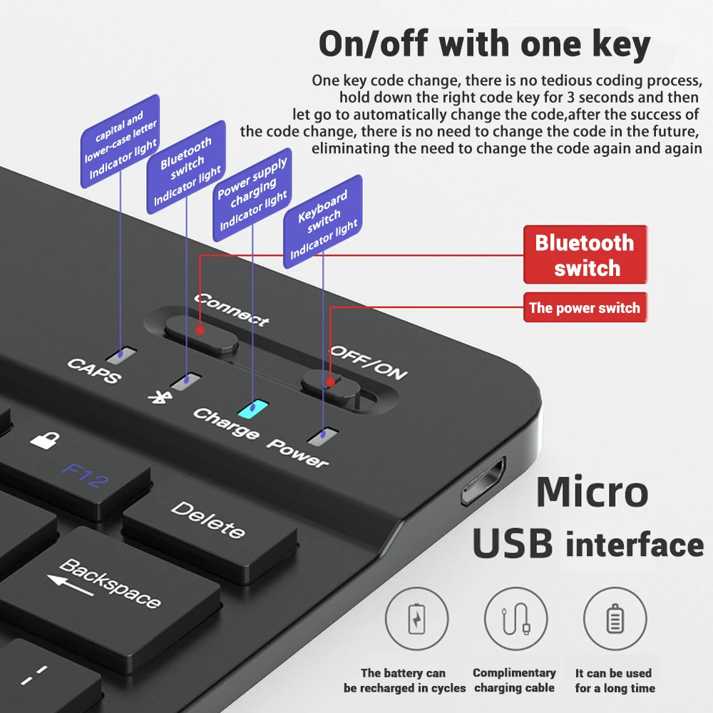 Fenomenal Teclado Inalámbrico Bluetooth para Tabletas