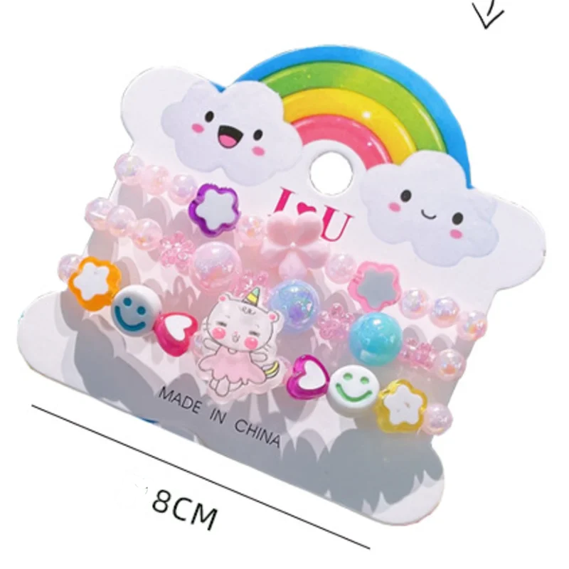 Pulseras de resina coloridas para niñas pequeñas