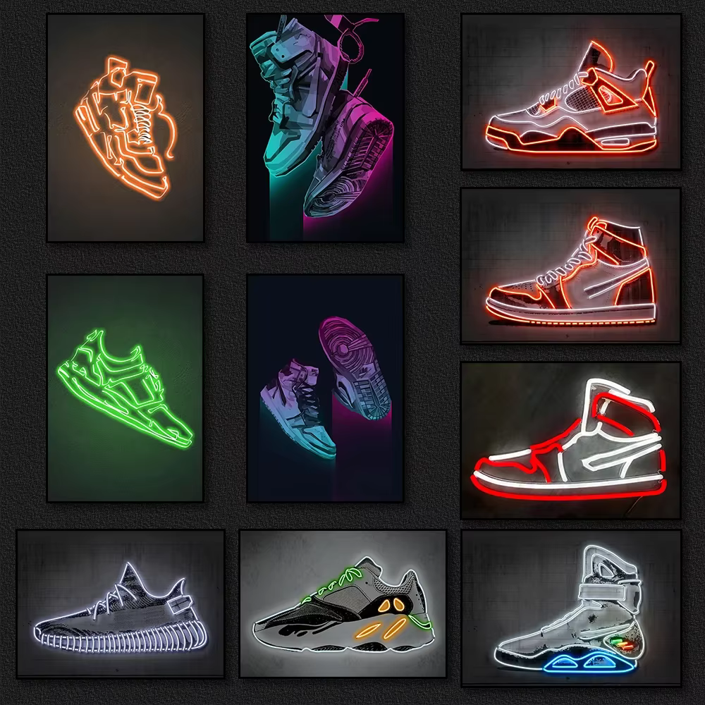 Zapatillas De Deporte De Graffiti De Moda Póster